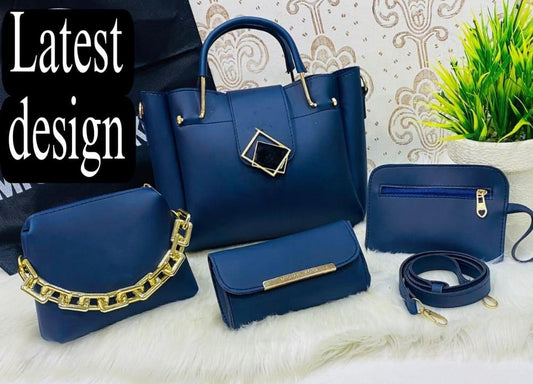 Women's PU Leather Plain Hand Bag