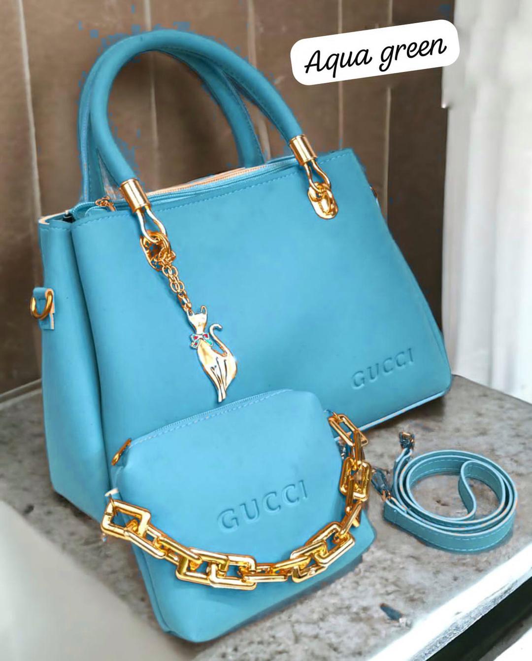 Girl's PU Leather Plain Hand Bag Set