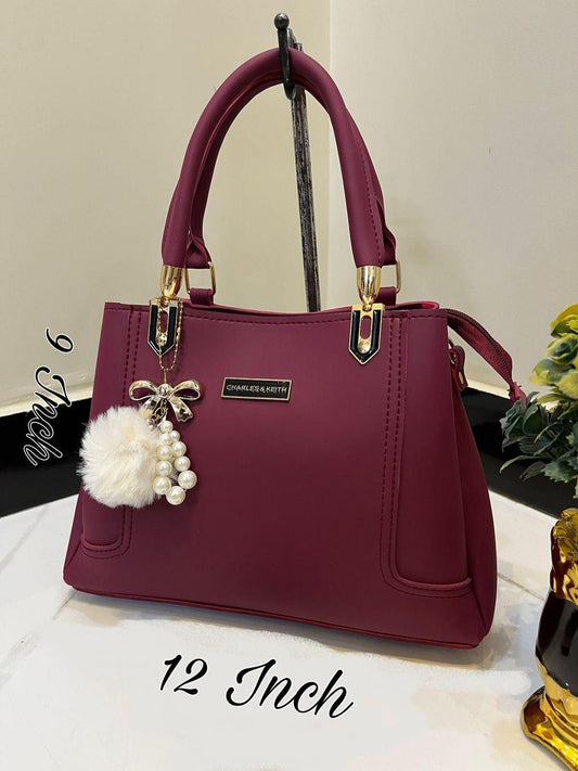 Women's PU Leather Plain Hand Bag