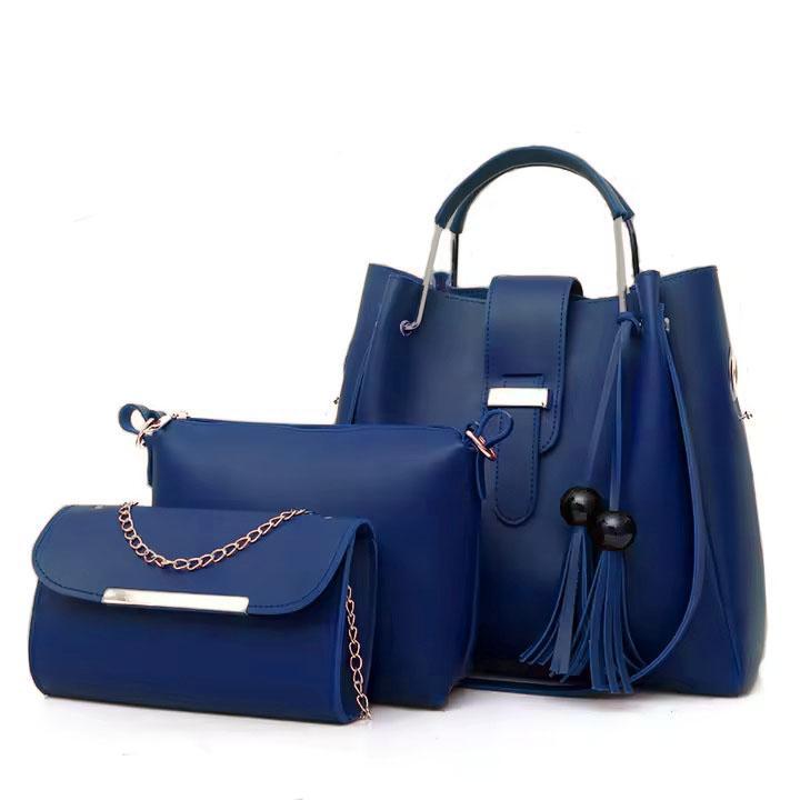 Stylish Women's Green Leather Hand Bag Set